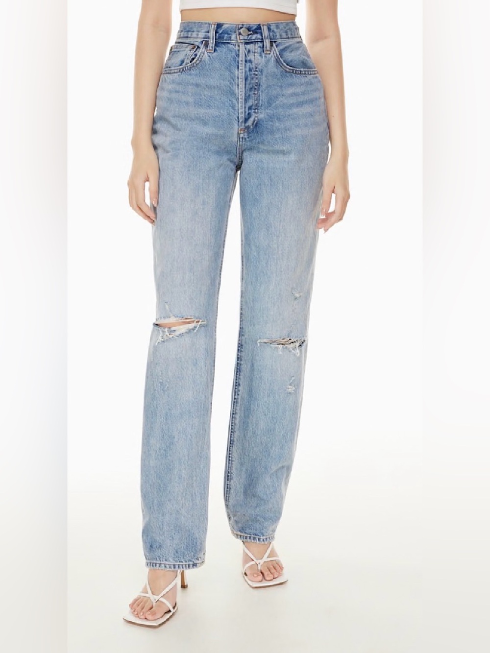 Denim Forum JONI High-Rise Distressed Jeans